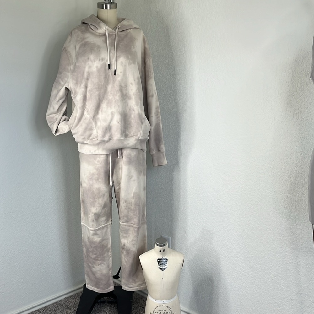 FCUK French Connection Unisex Tie Dye Hoodie Lounge Pants Set